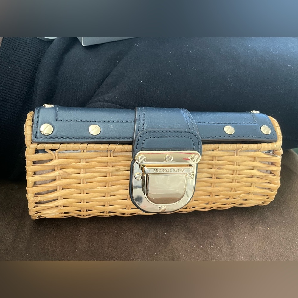 Michael kors wicker clutch